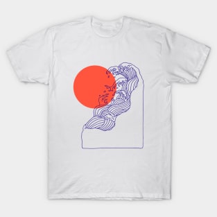 Summer sunset and ocean wave T-Shirt